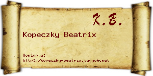 Kopeczky Beatrix névjegykártya